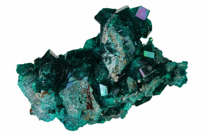 Gemmy Dioptase Crystal Cluster - Renéville Mine, Congo #168638